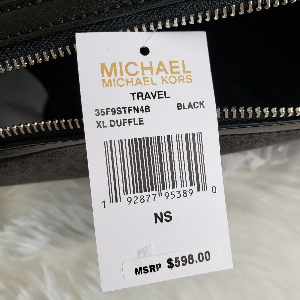 Michael Kors Black & Dark Gray Signature Travel Duffel - Picture 9 of 9